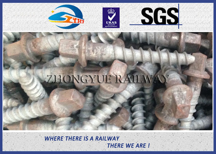 Plain Railway Sleeper Screws Spike Railroad Fasteners M24X150MM