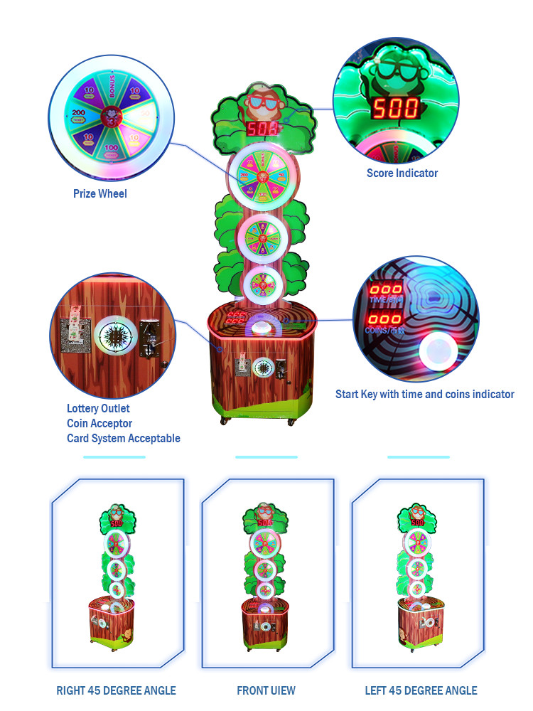 Lucky Tree Prize Kids Game Machine / Amusement Park Roulette Arcade Games