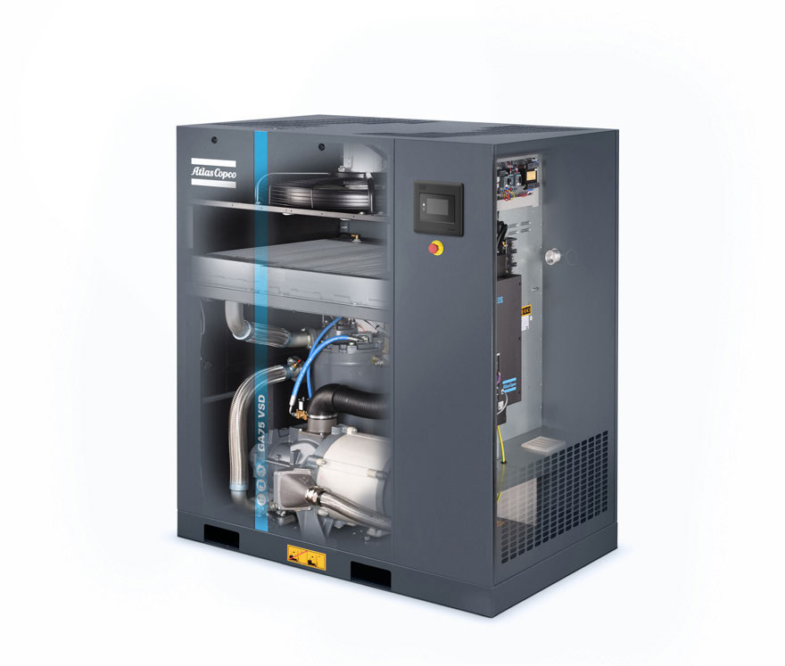 11kw Atlas Screw Air Compressor GA11 VSD Oil Injected