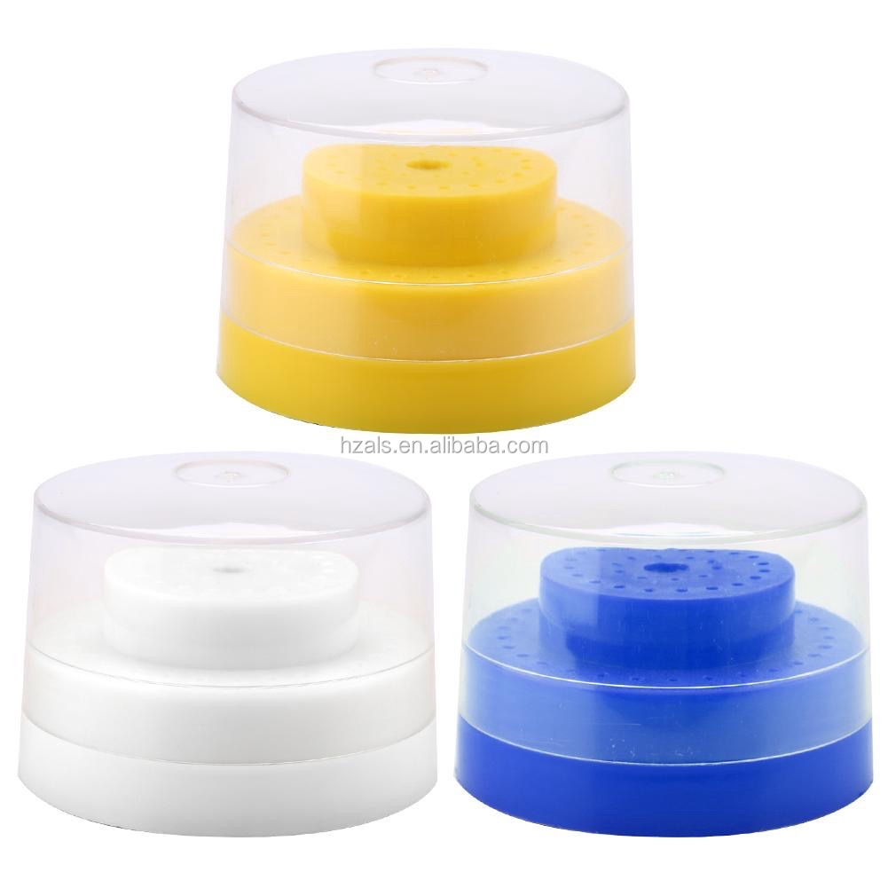 60 Holes Slots Round Dental Bur Box Organizer Block Holder 3 Colors OEM