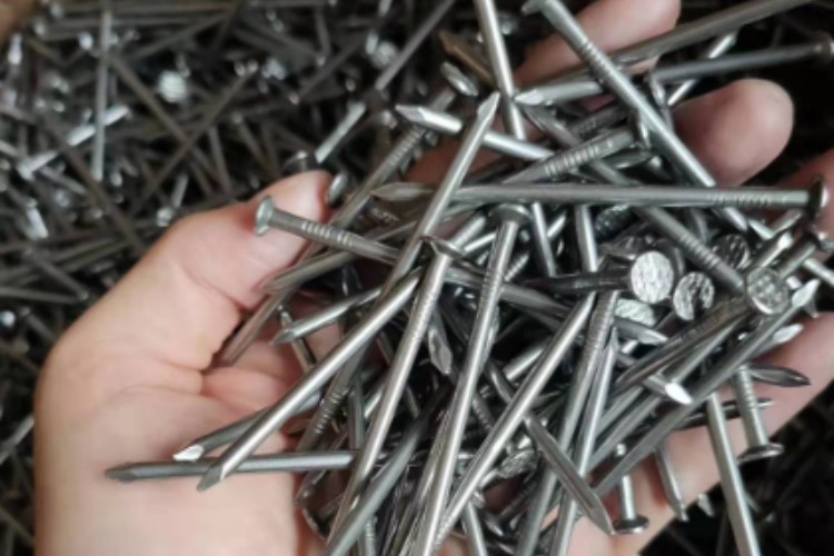 Sharp Pointed Common Iron Nails Silver Flat Head Nails For Wood