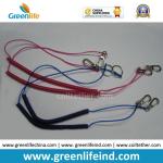 Blue Red Self Locking Metal Hook Fishing Safety Coiled Lanyard