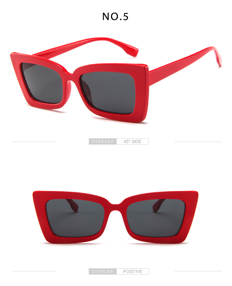 BSCI Trendy Fashion Sunglasses Women Rectangle Frame Clear Mirror Lens Glasses UV400