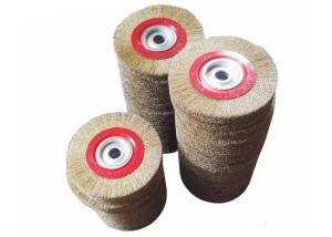 China Metal Polishing 8Inch Crimped Brass Coated Steel Wire Wheel Brush wholesale