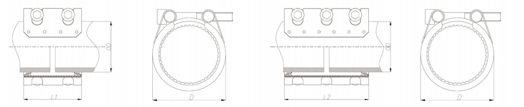 SS316 Stainless Steel Oil Grinder HDPE Pipe Repair Clamp Customized For Large Diameter Pipe