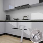 PET Kitchen Waterproof Wall Sticker Silver Grey Anti Oil Wallpaper For Kitchen