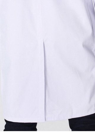 155 GSM Polyester 80% Cotton 20%White Plain Woven Patch Pocket Long Sleeve Doctor Medical Uniform
