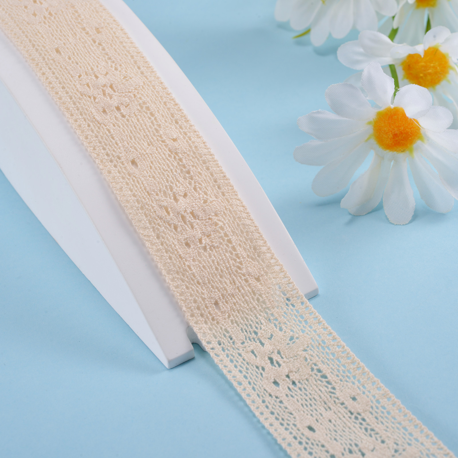 Embroidery Nylon Cotton Lace Trim 100 Yards Length For Dress