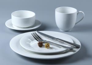 China Drizzle Relief Ceramic Dinnerware Set 20Pcs For Hotel Wedding wholesale