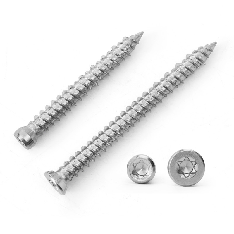 Yellow Coarse Thread 1-1/4 Inch Flat Head Concrete Screws For Secure Masonry Fastening