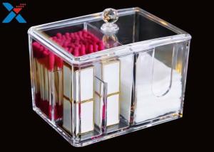 China Transparent Square Acrylic Box , Acrylic Cotton Box Lipstick Display Stand wholesale