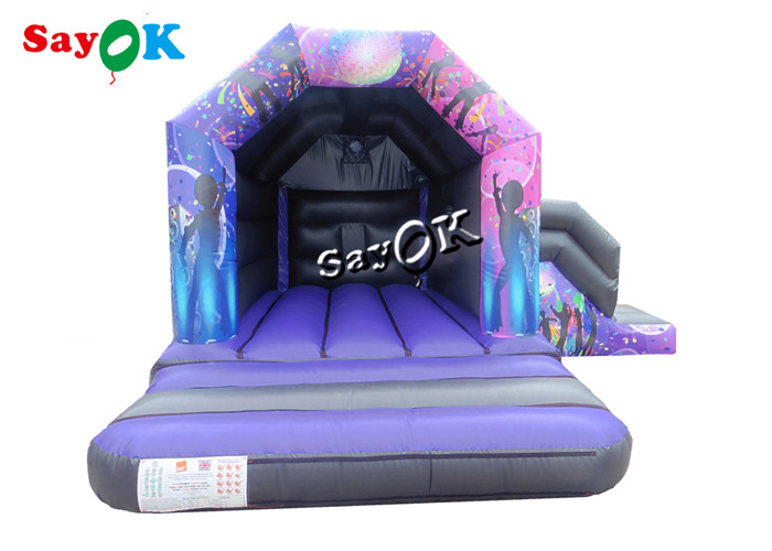 15x18ft Inflatable Disco Dome Bounce House With Slide Digital Printed