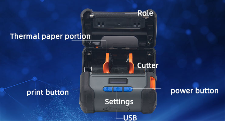 Power Adapter DC9V/1A Handheld Thermal Printer M80 0.96inch OLED Display Customizable
