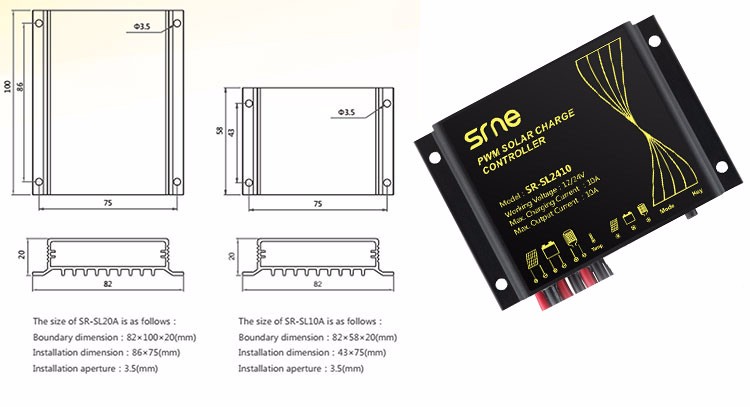 Mini Solar Street Light Controller 12 V / 24 V Auto Waterproof charge regulator