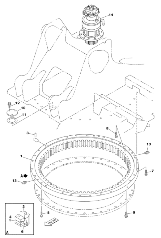 KRB10160 Slewing Ring Bearing Fit Excavator CX210 1