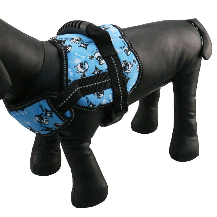 Adjustable Size Pet Vest Harness Mesh Design Leather Dog Harness