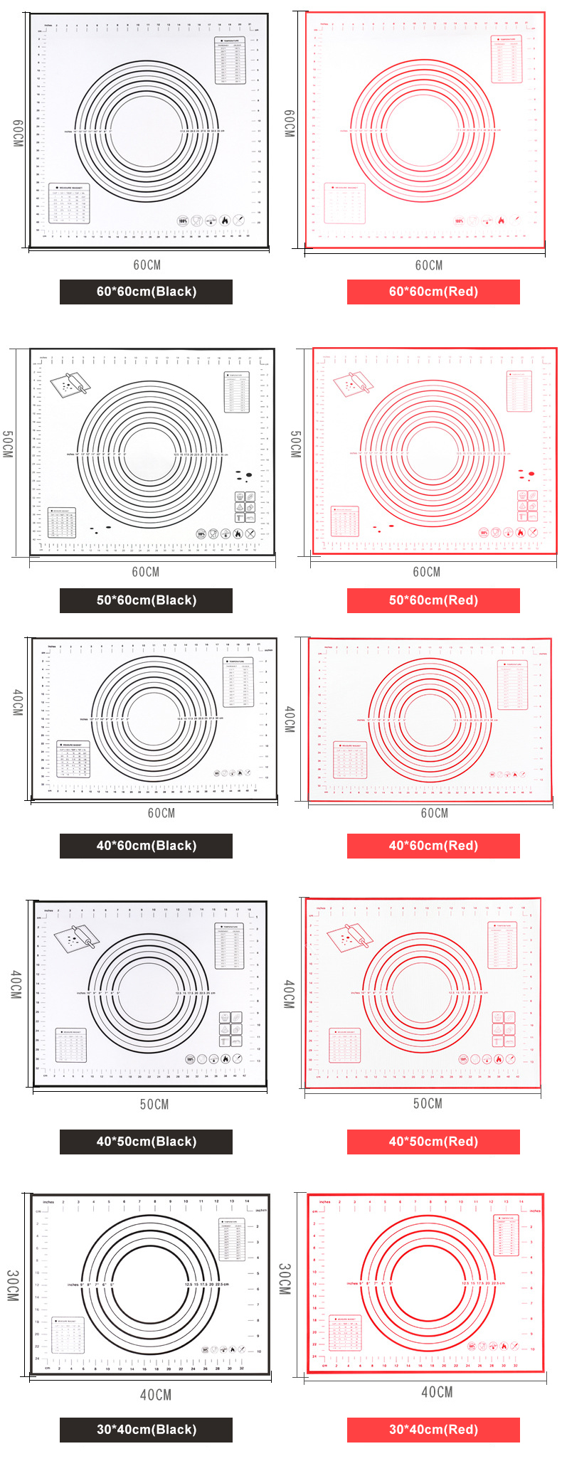 OEM Logo Silicone Baking Mat With Circles