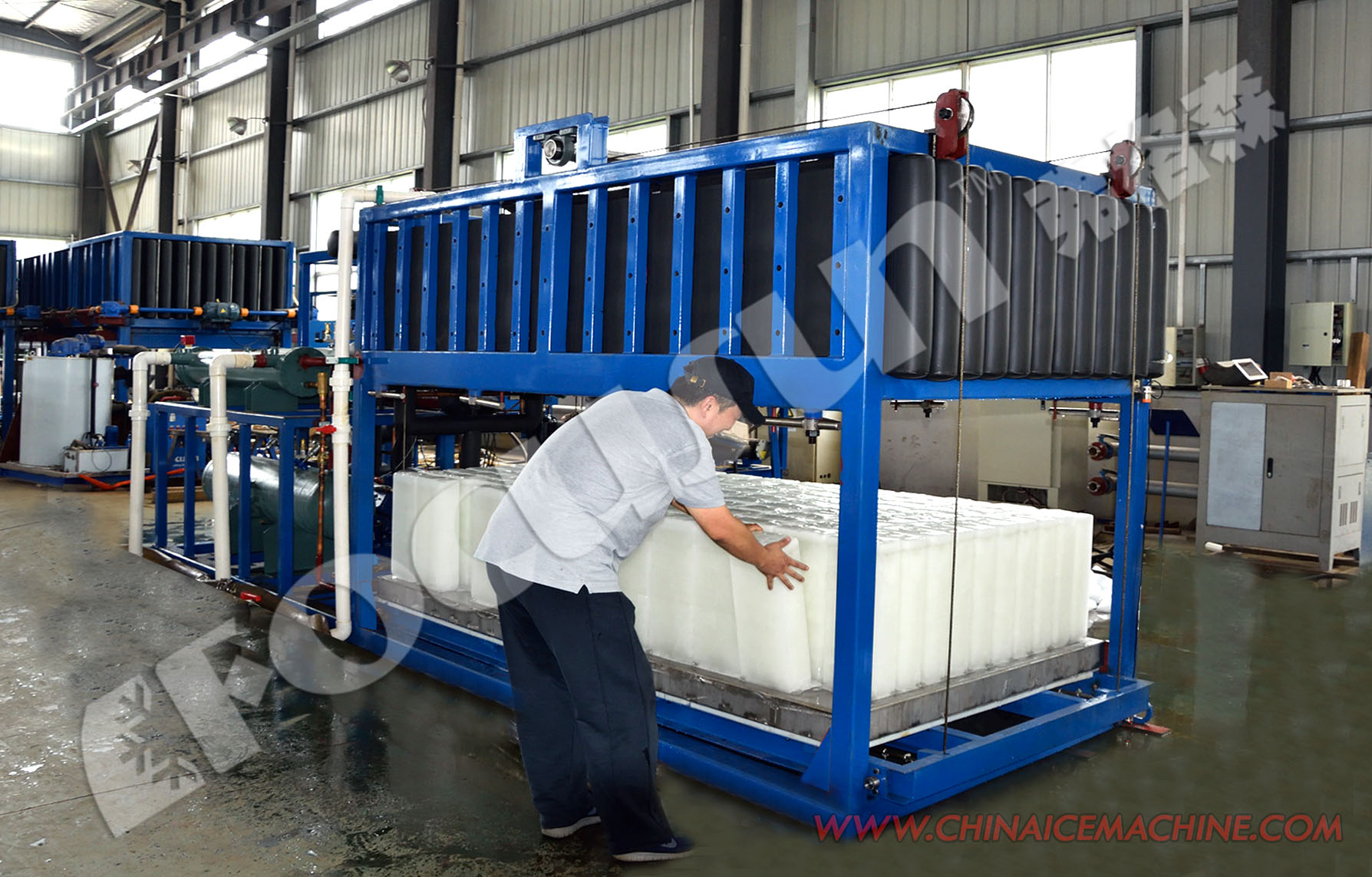 Snow Flake Ice Focusun 5000kg/day Automatic Direct Cooling Ice Block Machine for Fishery