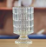 Heavy Duty Foot Pillar Glass Candle Holders , Clear Glass Candle Holders As