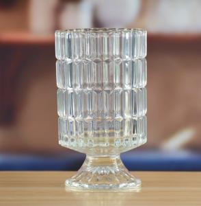 China Heavy Duty Foot Pillar Glass Candle Holders , Clear Glass Candle Holders As Flower Vase wholesale