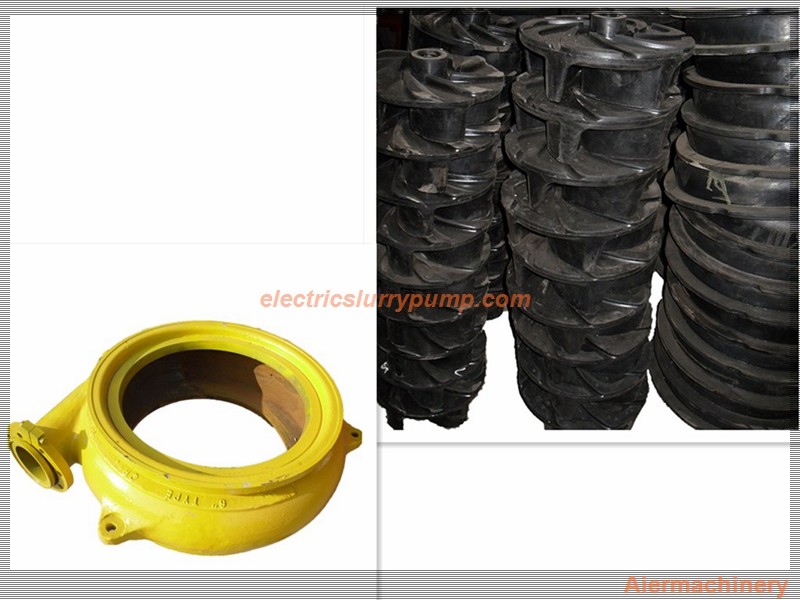 Rubber Lined Centrifugal Slurry Pump parts of Impeller, liner, seals