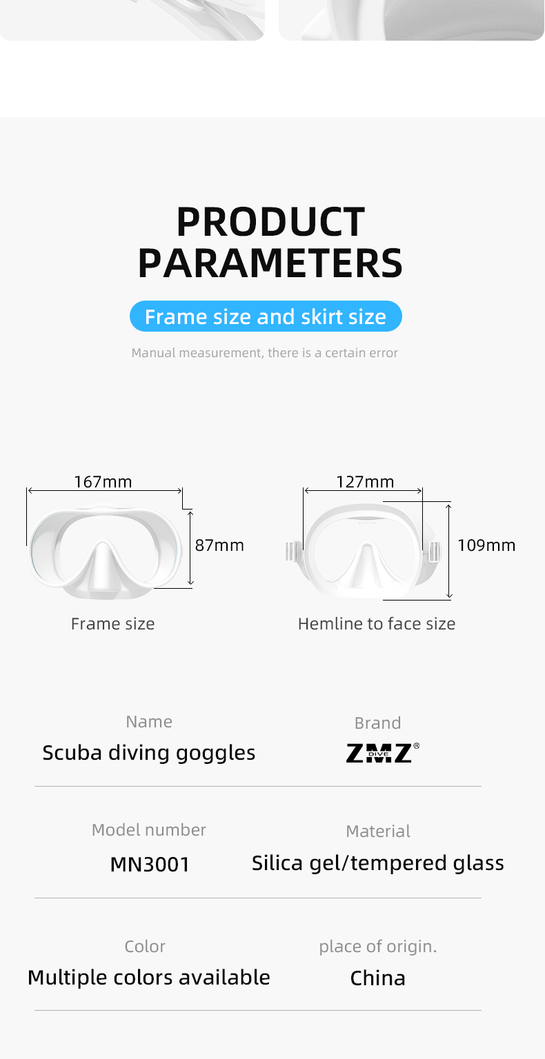 Customized Adult Snorkel Mask Single Lens Scuba Diving Mask Eco Friendly