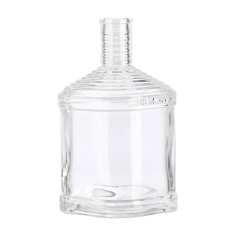 High Weight Square Clear Empty Glass Bottles for Liquor 250ml 500ml Extra Flint Embossed