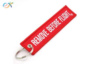 China Customized Unique Remove Before Flight Woven Keychain Red Motorcycle Keychain wholesale