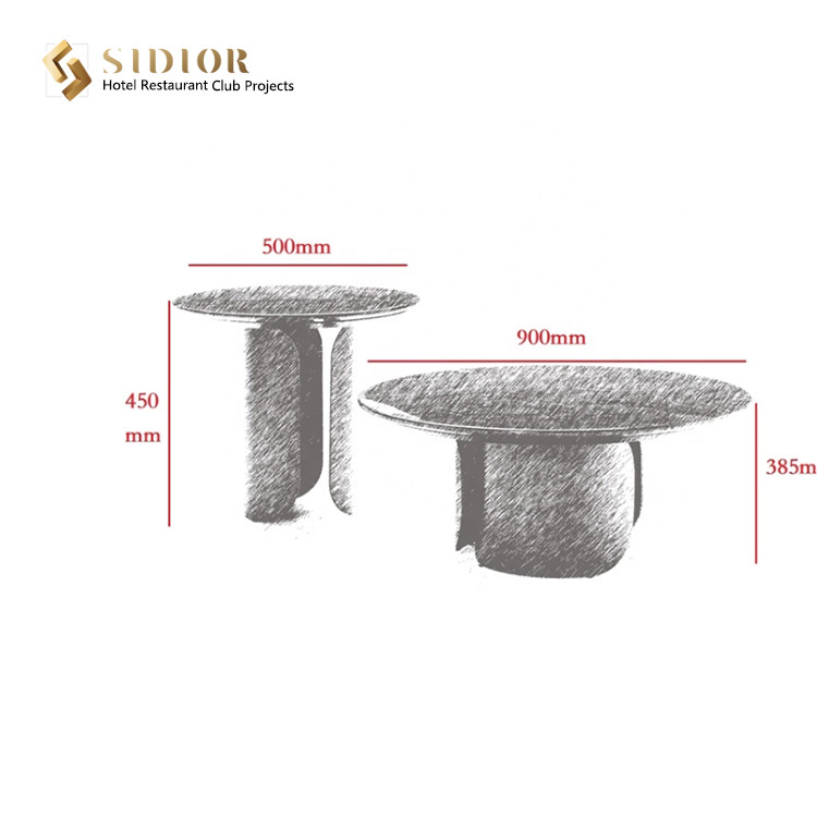 Living Room Luxury Movable Coffee Table Marble Top Round Tables 50cm