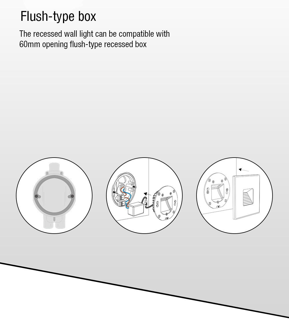 Cutout 67mm/73mm Recessed LED Wall Light Indoor Multipurpose Practical