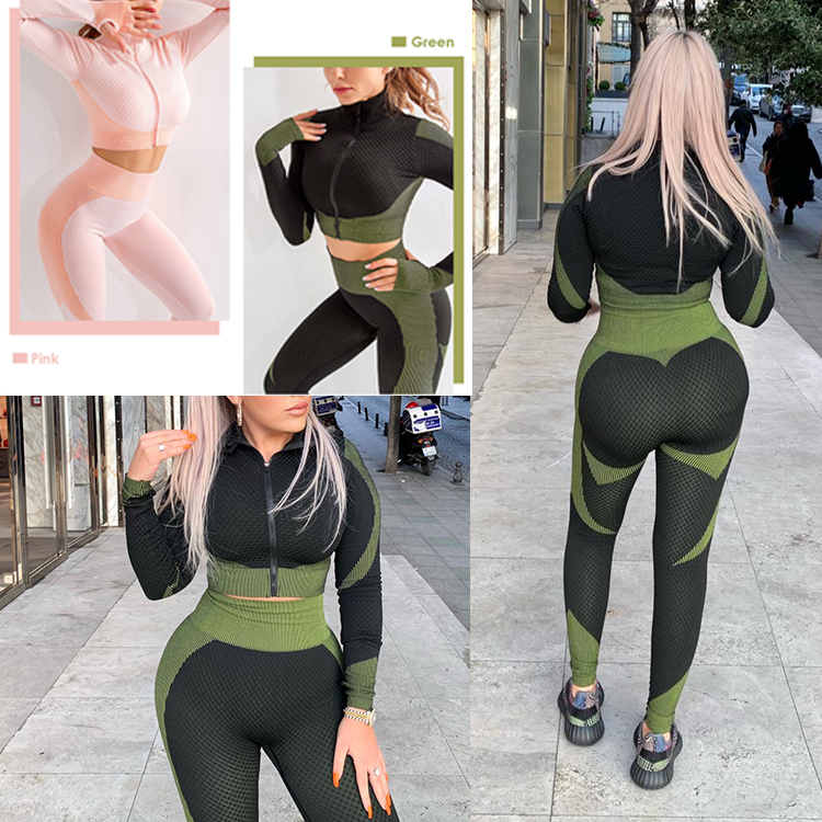 High Waist Legging Running Outfit Gym Sets with 2000 Quantity and Customizable OEM/MOQ