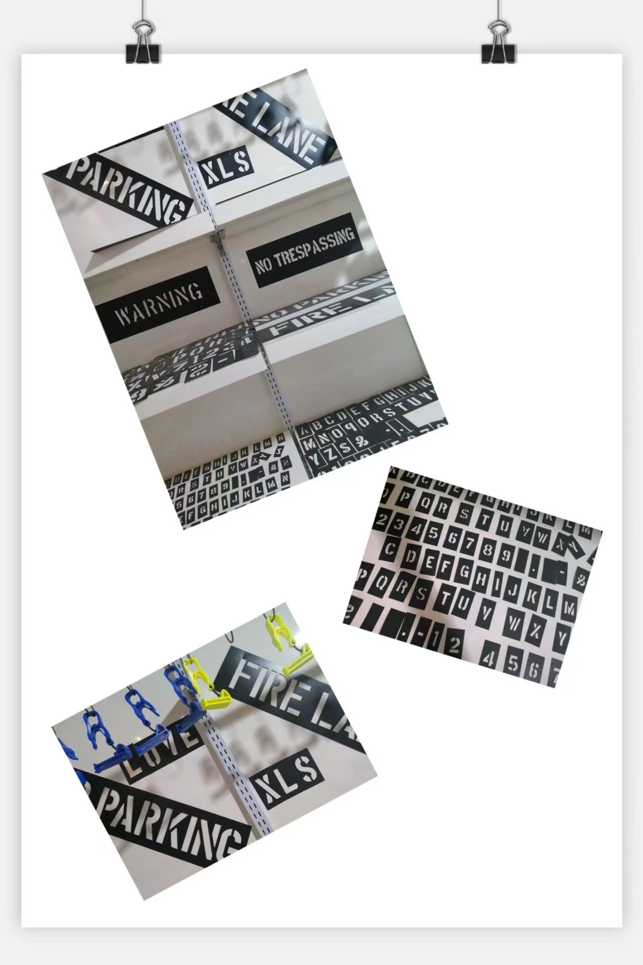 Traffic PVC Plastic Letter Stencil For Public Place Black