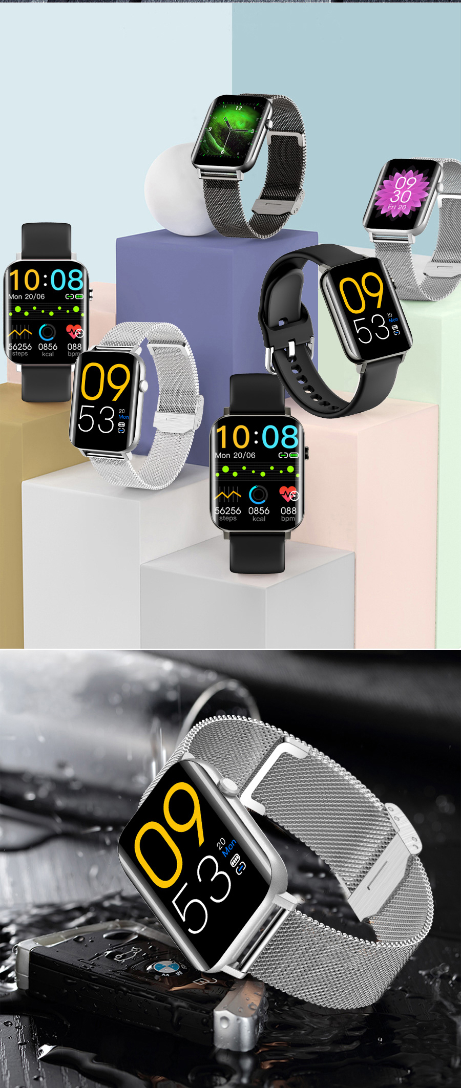 Wholesale KKJ NY15 Smart Watch Blood oxygen IP68 Waterproof Smart Watch For Men Smart Bracelet Reloj Smart Watch Xiaomi