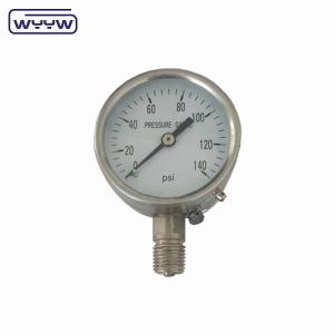 China Scale Range Pressure 0 .. 1000 Bar Bourdon Tube Pressure Gauge With Stainless Steel Connector wholesale
