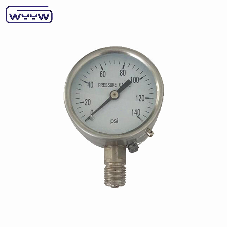 Scale Range Pressure 0 .. 1000 Bar Bourdon Tube Pressure Gauge With Stainless Steel Connector