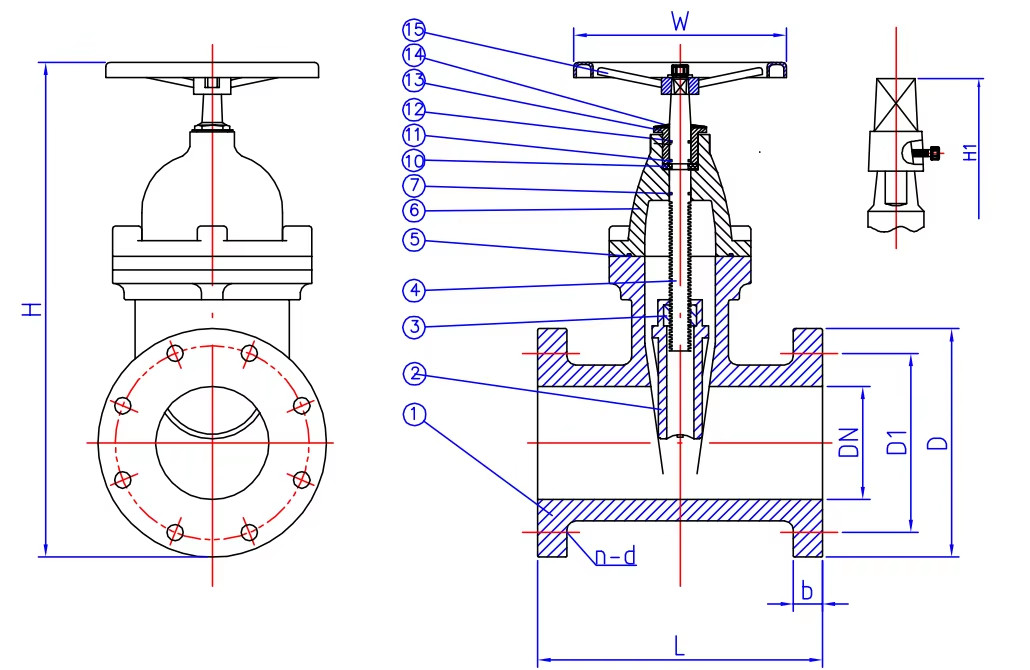 BS 4504 Ductile Iron PN10 PN16 DN100 50mm Non Rising Stem Gate Valve NRS Gate Valve For Water