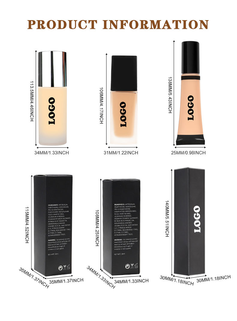 OEM / ODM Makeup Foundation DIY Brand Foundation Oil Control Waterproof Moisturizing BB Cream Concealer Long Lasting Matte Liquid Foundation