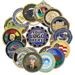 China Zinc Alloy Enamel Military Coins Plated Gold 3D wholesale