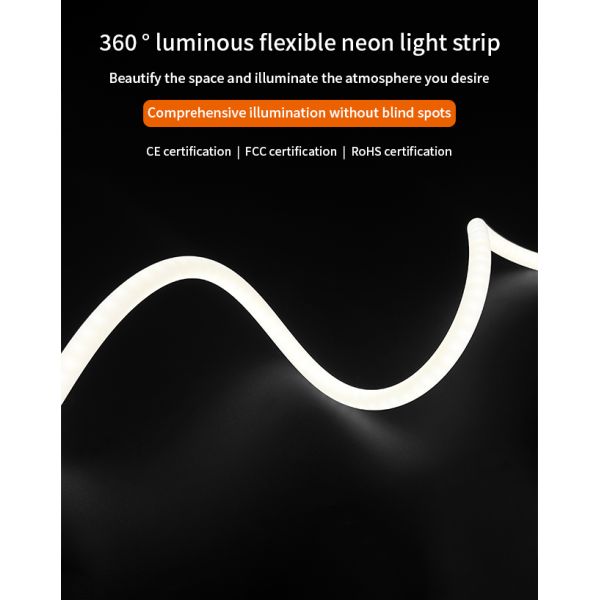 Outdoor Indoor LED Circular Neon Light Flex 360° IP67 Flexible Silicone Neon Strip
