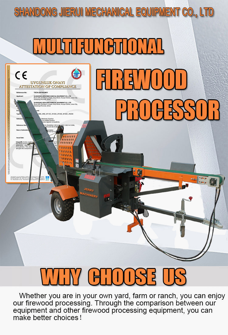 Log Splitter 19inch 480mm Gasoline Electric Firewood Processor With Track