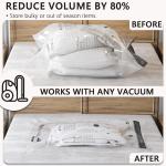 SUOCO 8 MEDIUM VACUUM STORAGE BAGS, SPACE SAVER BAGS WITH TRAVEL HAND PUMP,
