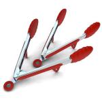 Hot Selling Food Grade Stainless Steel Food Tongs with Stand Silicone Grip