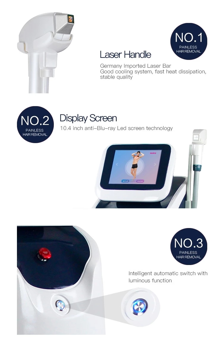 High Power 808nm Germany Diode Laser Hair Removal Beauty Machine Device