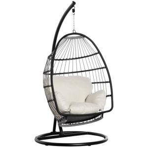 China Foldable Design Outdoor Hanging Egg Swing Chair with Stand General Outdoor Furniture wholesale