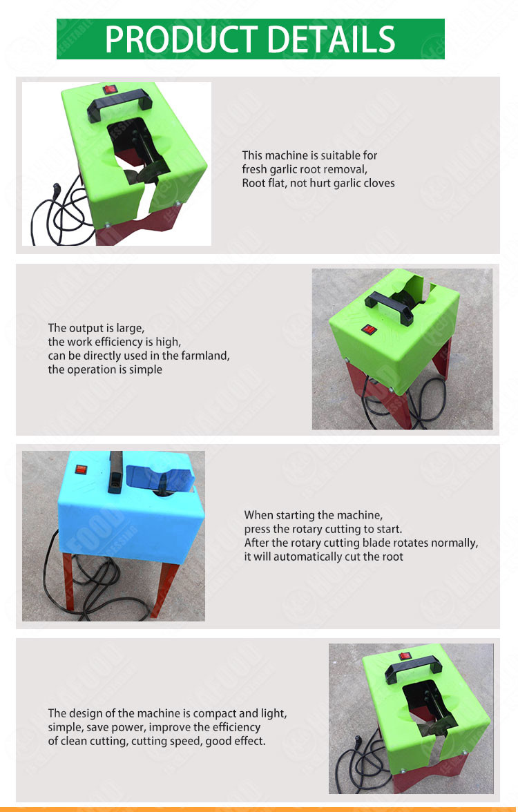 Electric Fresh Onion Garlic Root Cutting Machine 2.8KW 500mm