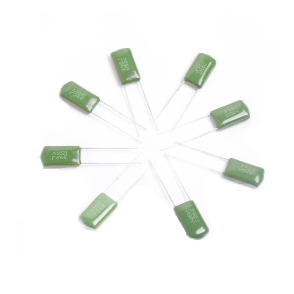 CL11 Polyester Inductive Foil Film Capacitor Green Mylar Capacitor 392J1200V