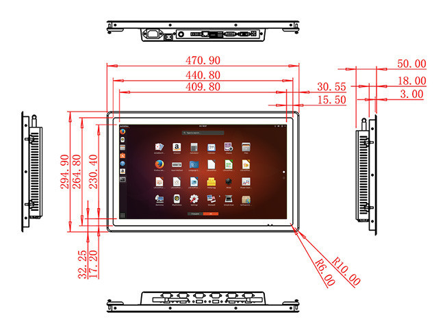 18.5-Inch Built-In Linux Monitor for Transportation Hubs and Logistics Operations