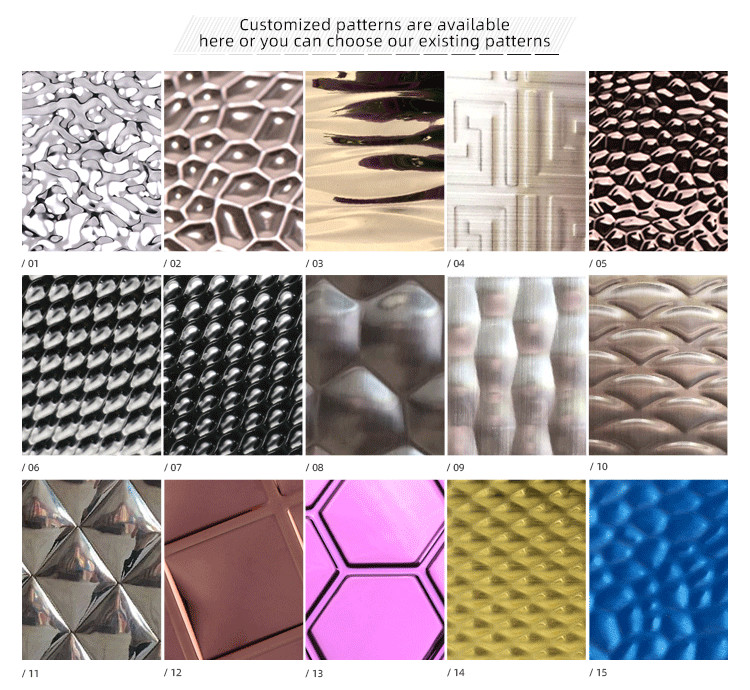 304 201 Hammered Stainless Steel Sheet Metal 2B Finish PVD Rose Gold Color