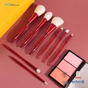 China Aluminium Ferrule Cosmetic Brush Set With Plastic Handle Soft Cruelty Free Beauty wholesale