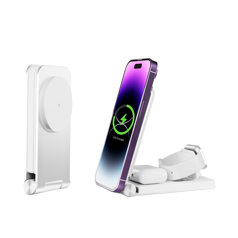 15W Aluminum Foldable Wireless Charging Stand for iPhone 15 Promax Customized Logo